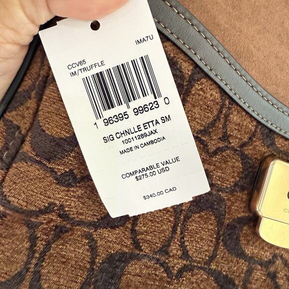 Coach Etta Small Flap Shoulder Bag in Signature Chenille CCV65 Fall Release - Picture 8 of 12